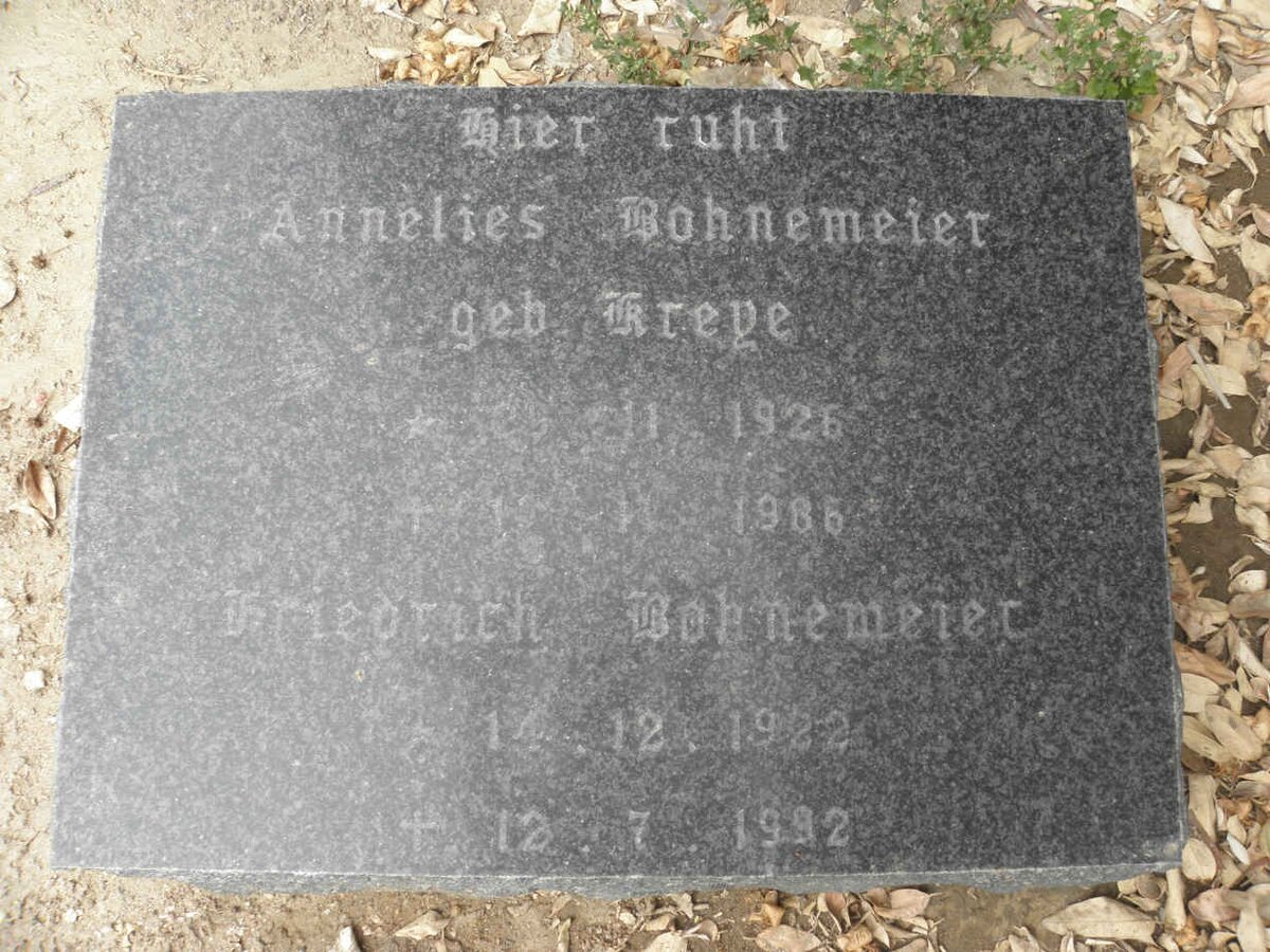 BOHNEMEIER Friedrich 1922-1992 &amp; Annelies KREYE 1926-1985