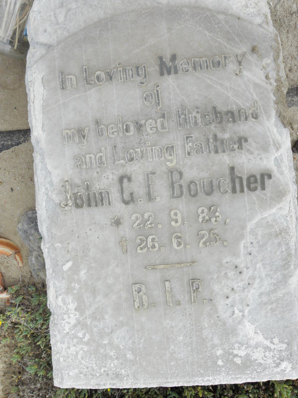 BOUCHER John G.F. 1883-1925