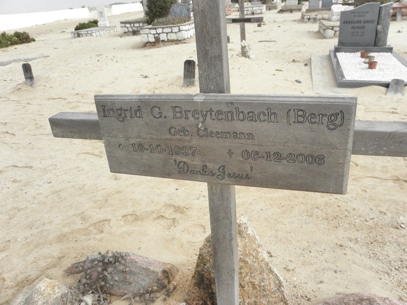 BREYTENBACH Ingrid G. previously BERG nee CLEEMANN 1927-2006