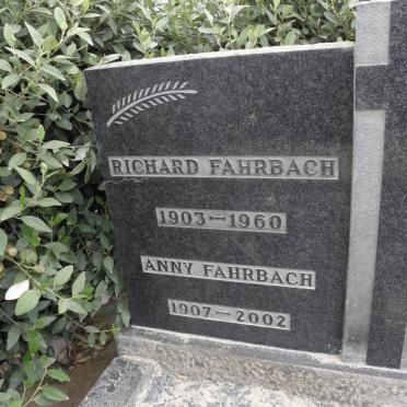 FAHRBACH Richard 1903-1960 &amp; Anny 1907-2002