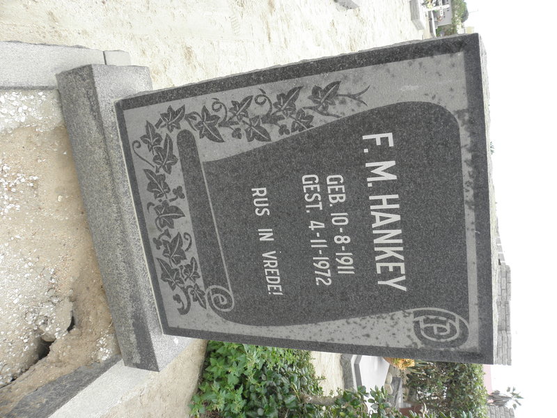 HANKEY F.M. 1911-1972