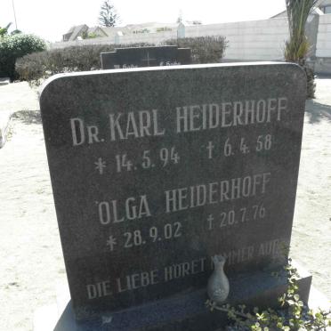 HEIDERHOFF Karl 1894-1958 &amp; Olga 1902-1976