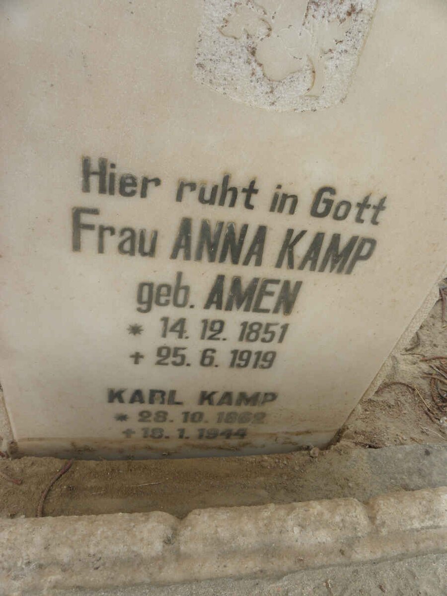 KAMP Karl 1862-1944 &amp; Anna AMEN 1851-1919