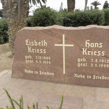 KRIESS Hans 1912-1999 &amp; Lisbeth 1908-1988