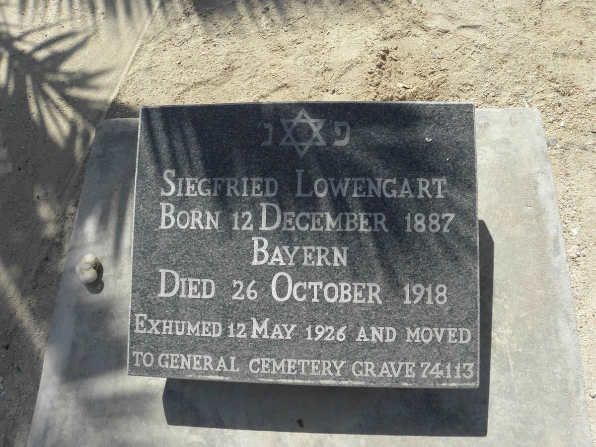 LOWENGART Siegfried 1887-1918