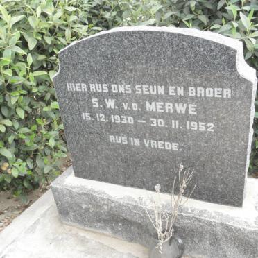 MERWE S.W., v.d. 1930-1952