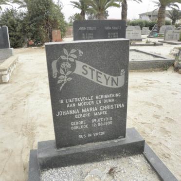 STEYN Johanna Maria Christina nee MAREE 1910-1990