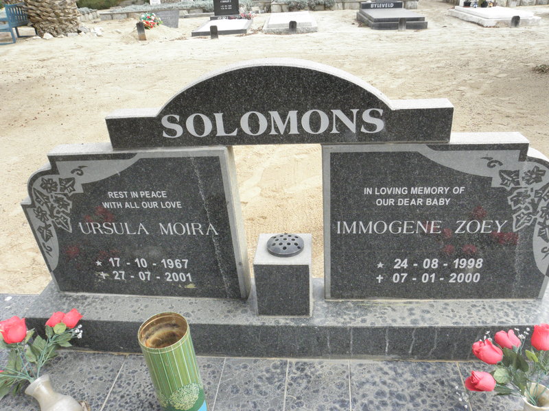 SOLOMONS Ursula Moira 1967-2001 :: SOLOMONS Immogene Zoey 1998-2000