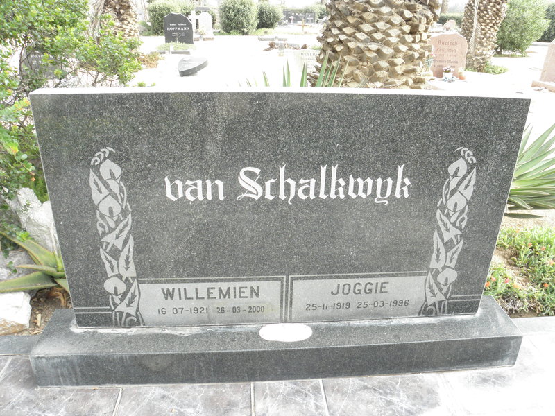 SCHALKWYK Joggie, van 1919-1996 &amp; Willemien 1921-2000