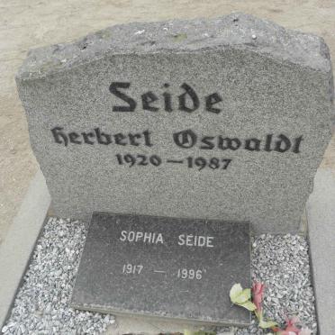 SEIDE Herbert Oswaldt 1920-1987 &amp; Sophia 1917-1996