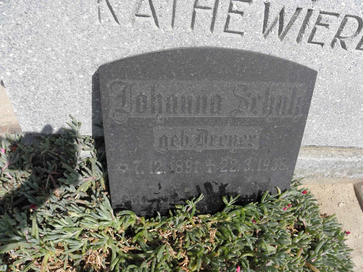 SCHULZ Johanna nee DREYER 1891-1938