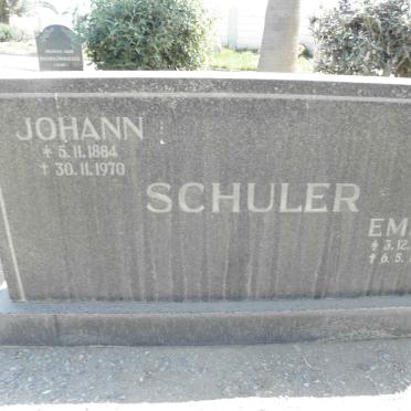 SCHULER Johann 1884-1970 &amp; Emma 1896-1977
