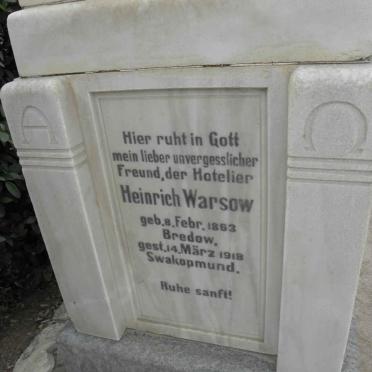 WARSOW Heinrich 1863-1918