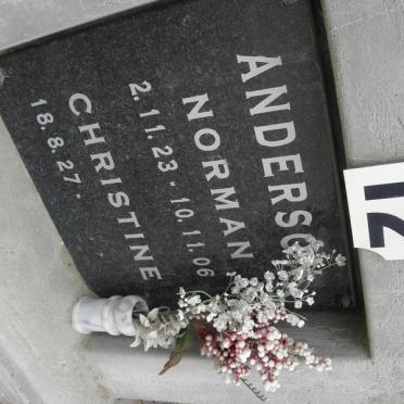 ANDERSON Norman 1923-2006 &amp; Christine 1927-