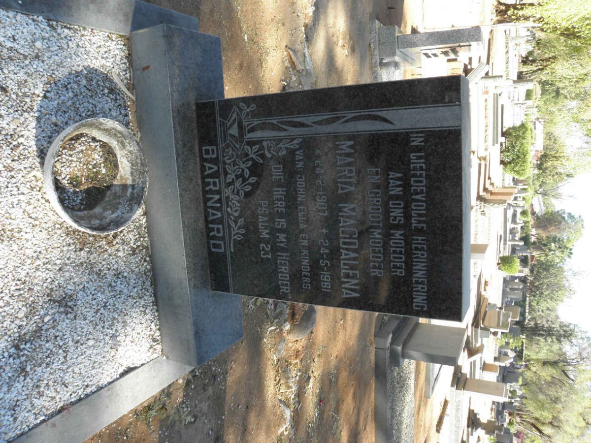 BARNARD Maria Magdalena 1907-1981