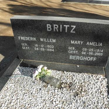 BRITZ Frederik Willem 1903-1994 &amp; Mary Amelia BERGHOFF 1914-2005