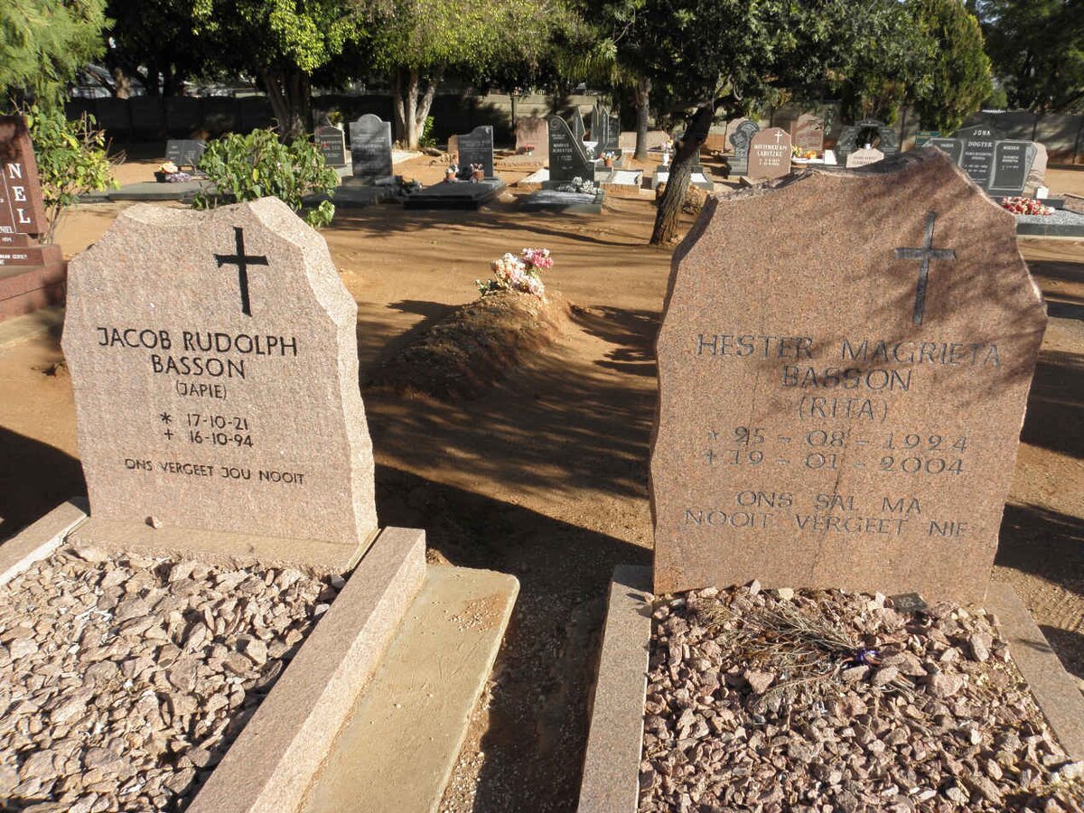 BASSON Jacob Rudolph 1921-1994 &amp; Hester Magrieta RUA 1924-2004