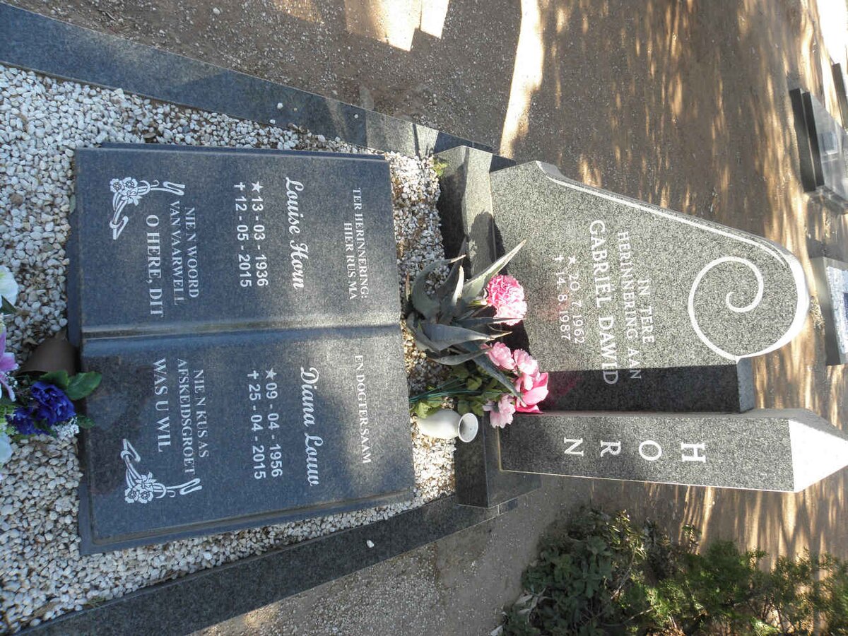 HORN Gabriel Dawid 1962-1987 :: HORN Louise 1936-2015 :: LOUW Diana 1956-2015