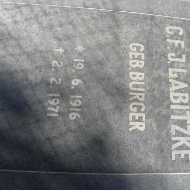 LABITZKE C.F.J. nee BURGER 1916-1971