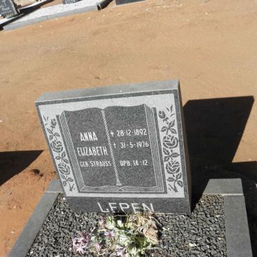 LEPEN Anna Elizabeth nee STRAUSS 1892-1976