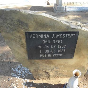 MOSTERT Hermina J. nee MULDER 1957-1981