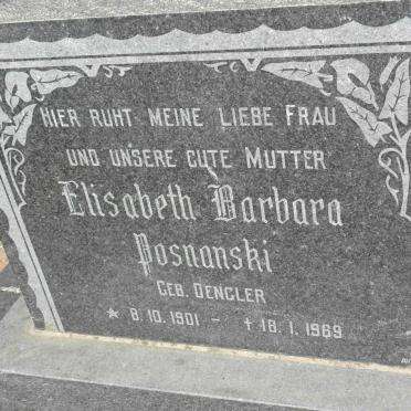 POSNANSKI Elisabeth Barbara nee DENGLER 1901-1969