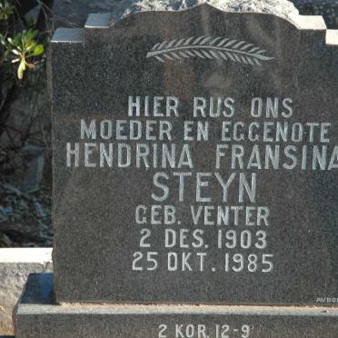 STEYN Hendrina Fransina nee VENTER 1903-1985