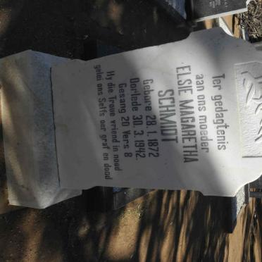 SCHMIDT Elsie Magaretha 1872-1942