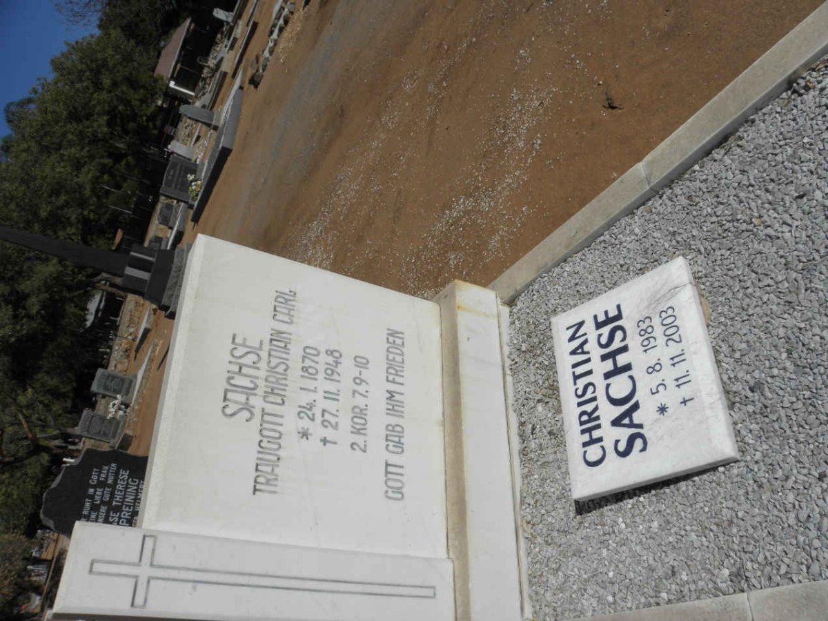 SACHSE Traugott Christian Carl 1870-1948 :: SACHSE Christian 1983-2003