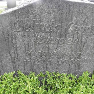 BURGER Belinda Cronje 1969-2000