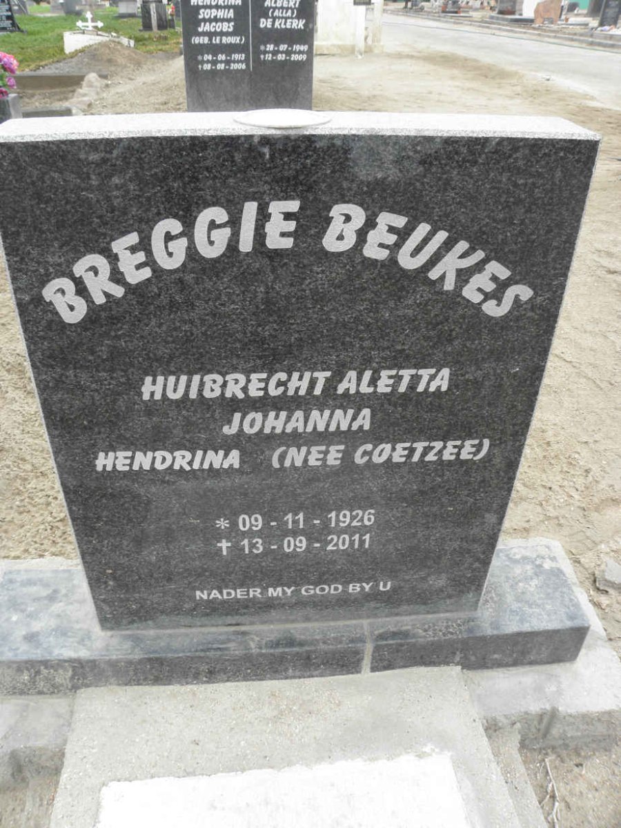 BEUKES Huibrecht Aletta Johanna Hendrina nee COETZEE 1926-2011