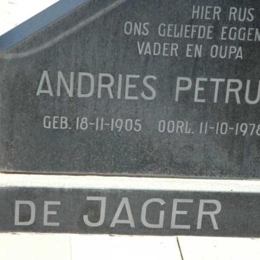 JAGER Andries Petrus, de 1905-1978