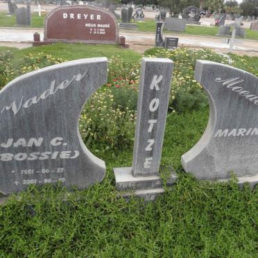 KOTZE Jan C. 1951-2001 &amp; Marina P. 1917-