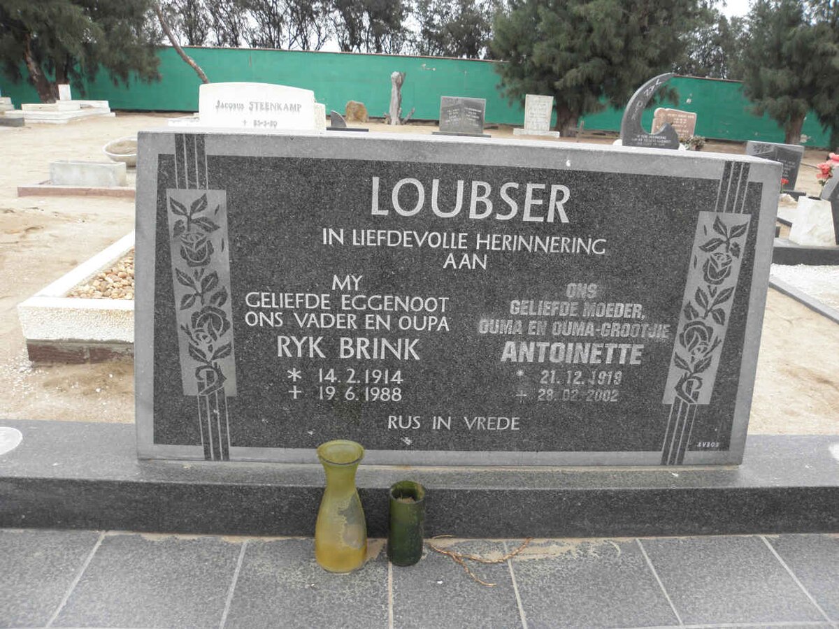 LOUBSER Ryk Brink 1914-1988 &amp; Antoinette 1919-2002