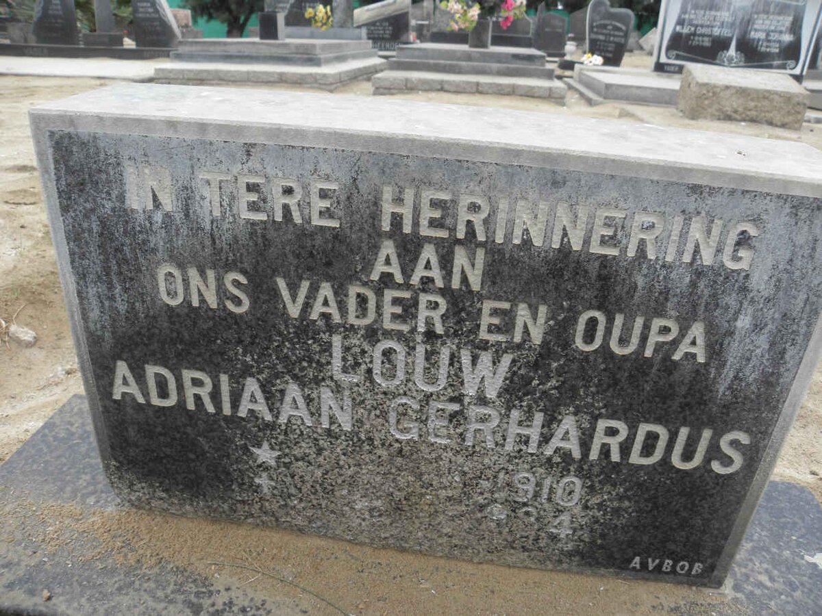 LOUW Adriaan Gerhardus 1910-1984