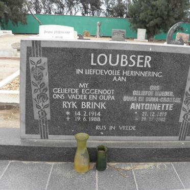 LOUBSER Ryk Brink 1914-1988 &amp; Antoinette 1919-2002