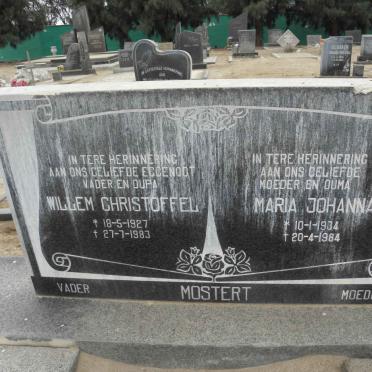 MOSTERT Willem Christoffel 1927-1983 &amp; Maria Johanna 1934-1984