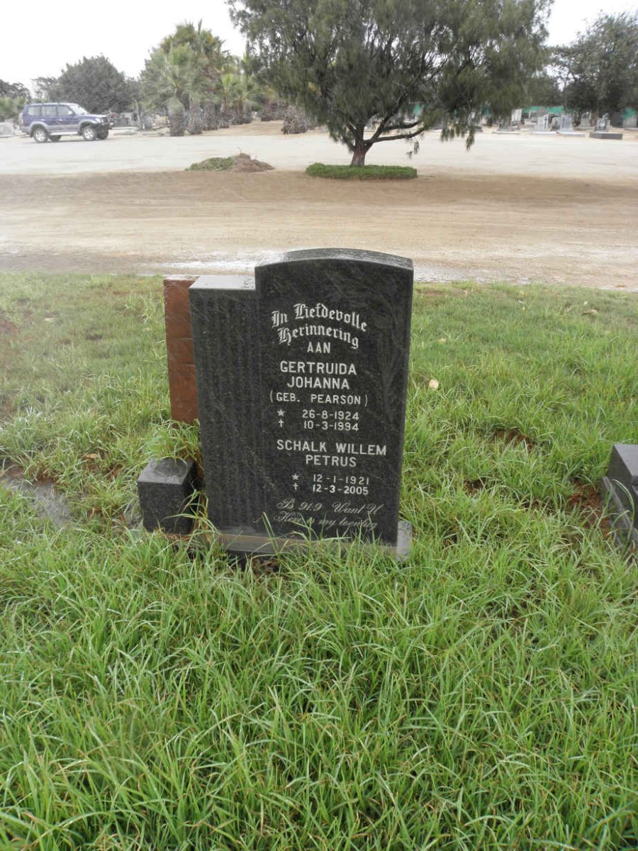 NEL Schalk Willem Petrus 1921-2005 &amp; Gertruida Johanna PEARSON 1924-1994