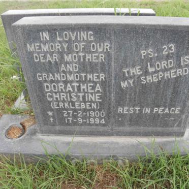 SODEN Dorathea Christine nee ERKLEBEN 1900-1994