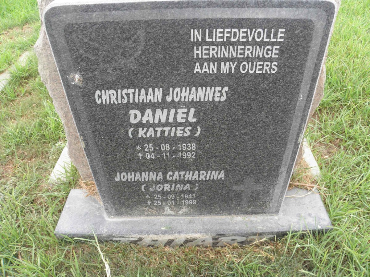THIART Christiaan Johannes Daniel 1938-1992 &amp; Johanna Catharina 1941-1999