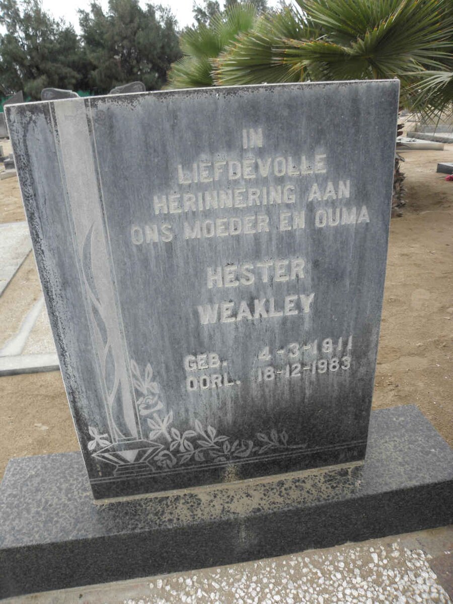 WEAKLEY Hester 1911-1983