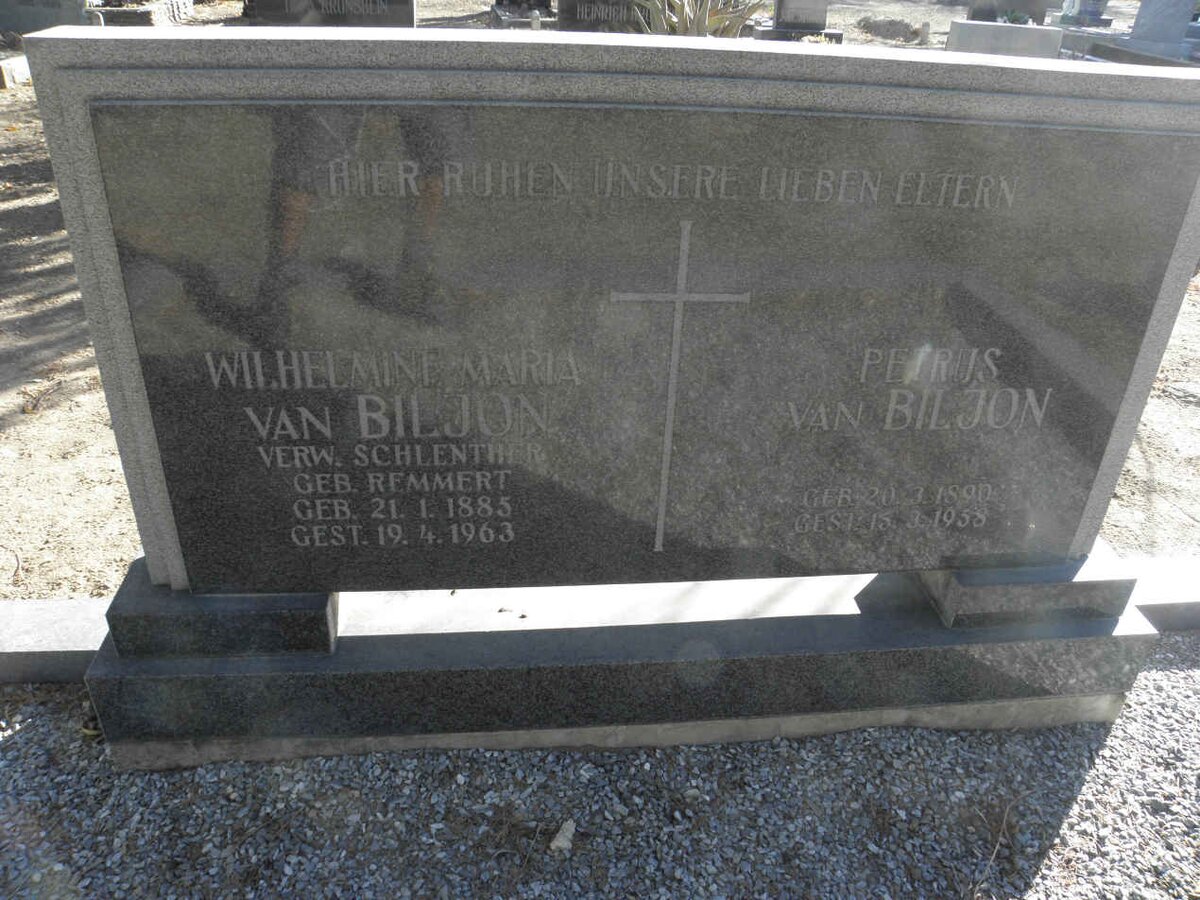 BILJON Petrus, van 1890-1958 &amp; Wilhelmine Maria voorheen SCHLENTHER nee REMMERT 1885-1963