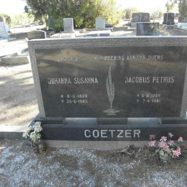 COETZER Jacobus Petrus 1889-1961 &amp; Johanna Susanna 1889-1965