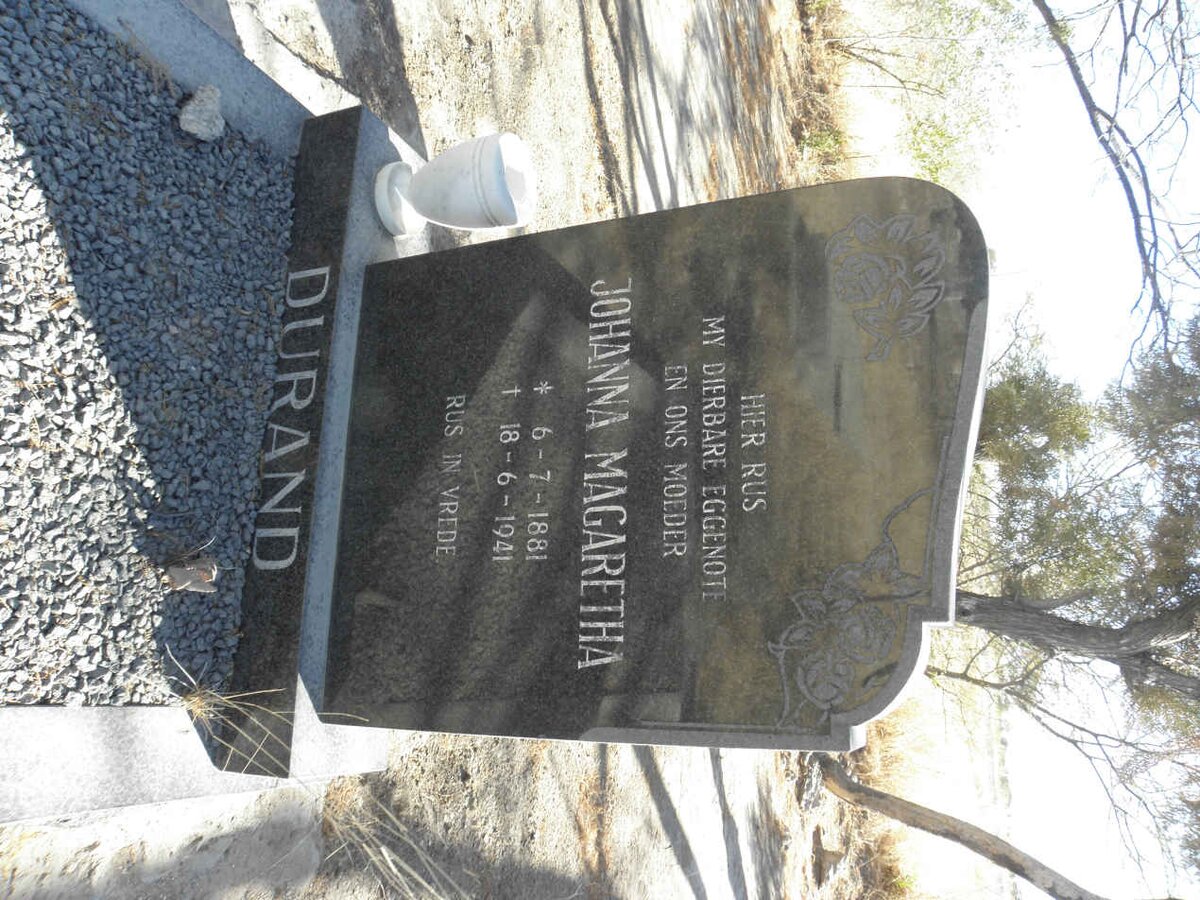 DURAND Johanna Magaretha 1881-1941