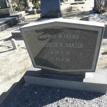 HANSEN Fredrich K. 1924-1968