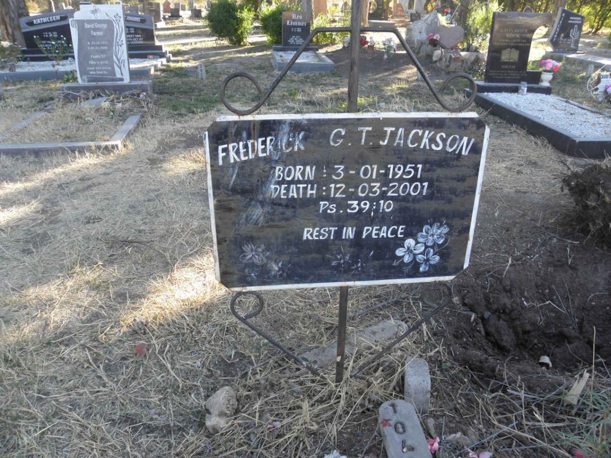 JACKSON Frederick G.T. 1951-2001