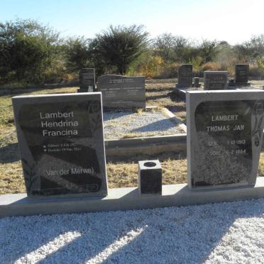 LAMBERT Thomas Jan 1913-1984 &amp; Hendrina Francina VAN DER MERWE 1927-2011