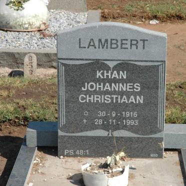 LAMBERT Khan Johannes Christiaan 1916-1993