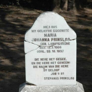 PRINSLOO Maria Johanna nee LABUSCHAGNE 1906-1937