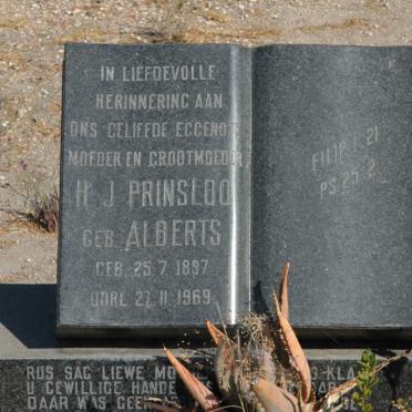 PRINSLOO H.J. nee ALBERTS 1897-1969